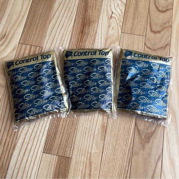 Silkies Nylon Control Top Medium 3 pkgs Taupe,‎ Mocha Made in USA Neutral Ballet - Picture 6 of 11